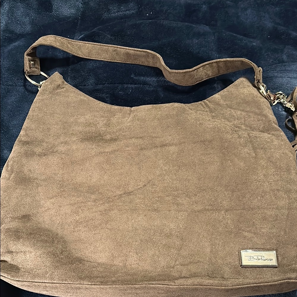 Bella Russo Brown Faux Suede Shoulder Bag